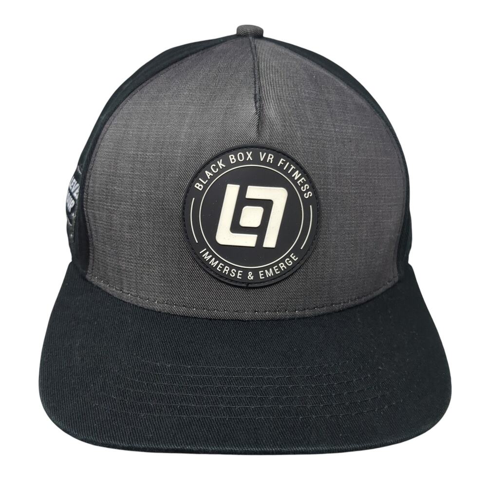 Black Box VR Fitness Immerse & Emerge Level Up Your Life 5 Panel Cap Black OS